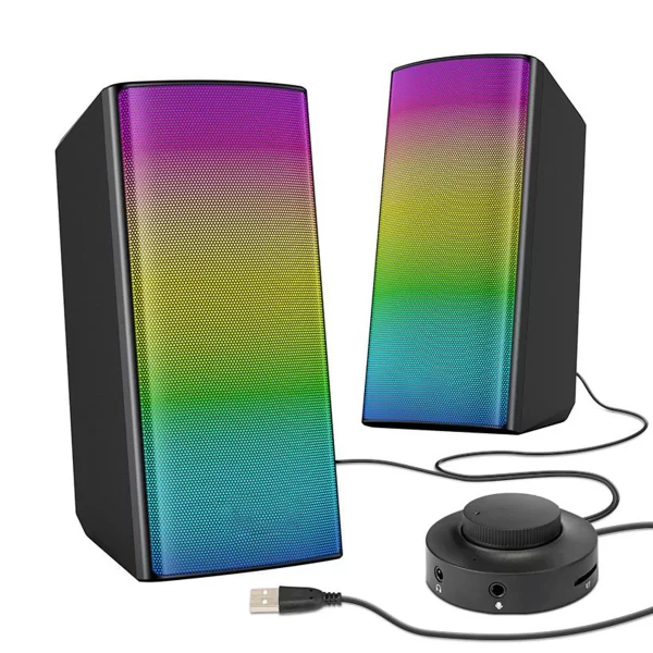 Caixa De Som Bluetooth Cartão Sd USB Pc Notebook Celular Rgb Colorido