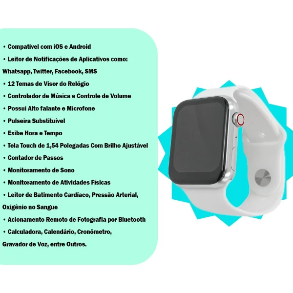 Relógio Smartwatch Android Ios Inteligente Bluetooth Touch T500 - Image 4