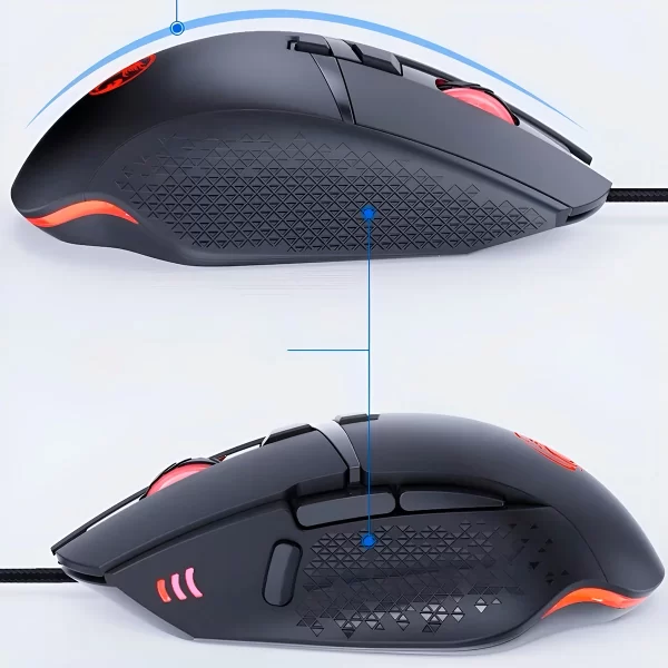 Mouse Óptico Gamer Com Fio Usb LED 8 Botões 7200 Dpi - Image 5