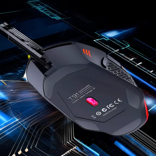 Mouse Óptico Gamer Com Fio Usb LED 8 Botões 7200 Dpi - Image 6