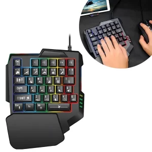 Teclado Gamer RGB Semi Mecânico de Uma Mão: Precisão e Conforto para Dominar Seus Jogos